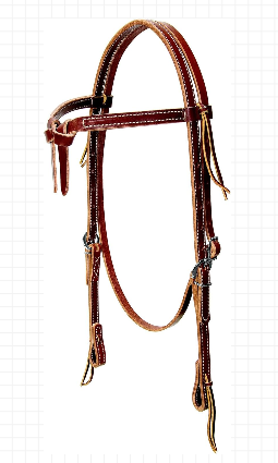 Deluxe Latigo Leather Browband Headstall, Brown
