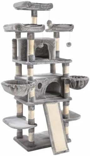 68 Inches Multi-Level Large Cat Tree for Large Kitties/Big Cat Tower with Condo/Cozy