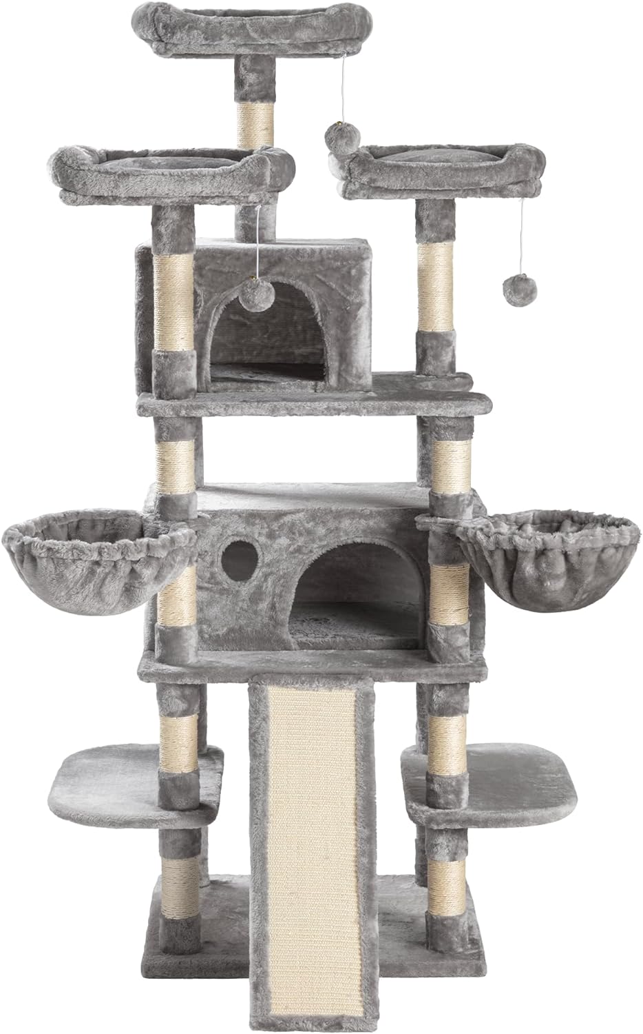 68 Inches Multi-Level Large Cat Tree for Large Kitties/Big Cat Tower with Condo/Cozy