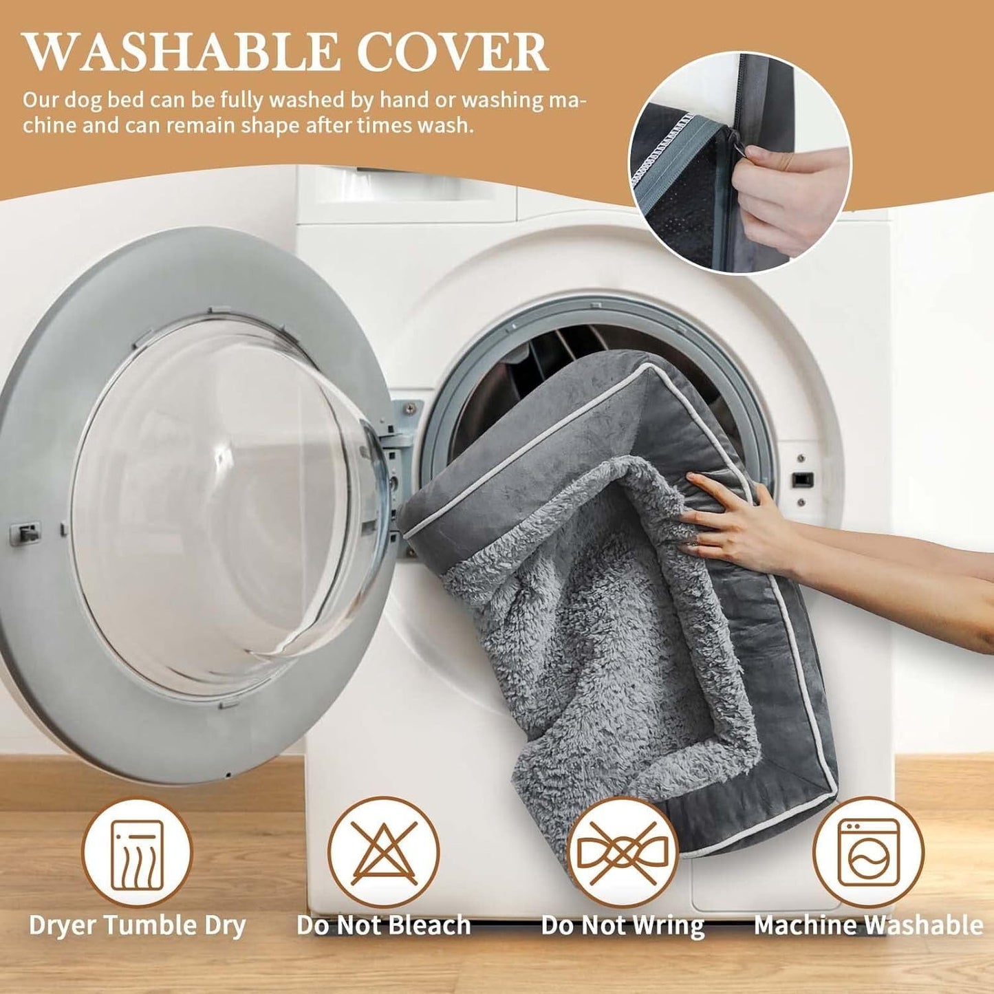 Waterproof Orthopedic Foam Dog Beds for Extra Large Dogs Durable Dog Sofa the Pet Bed Washable Removable Cover with Zipper and Non-Slip Bottom Bolster