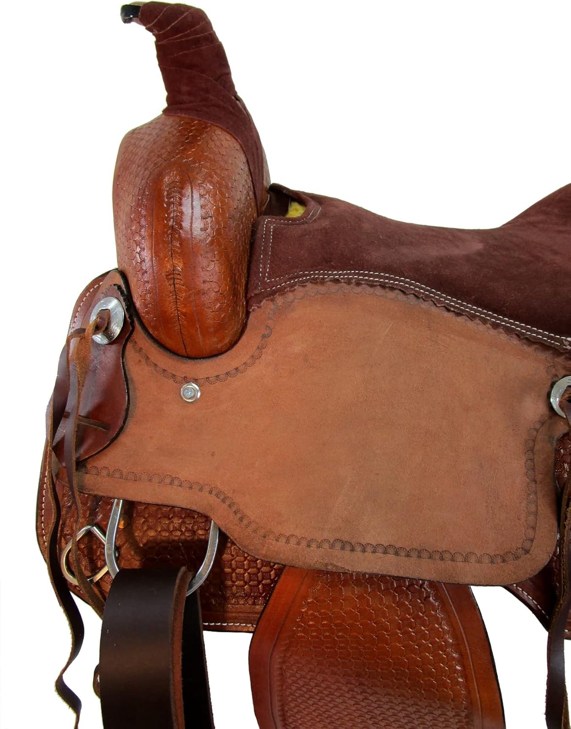 Western Trail Saddle Horse Pleasure Comfortable Ride Tooled Leather Rodeo Cowboy Saddles 15 16 17 18 FQHB