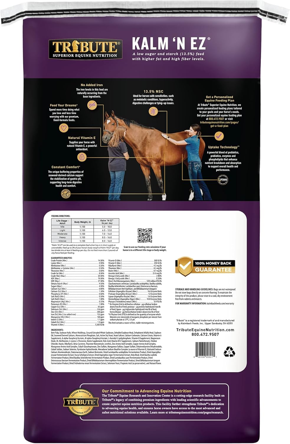 TRIBUTE Kalm 'N Ez Pellets for Horse, 50 Lb