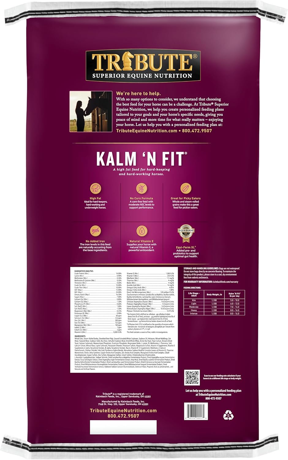 Tribute Kalm N Fit for Horse, 50 Lb