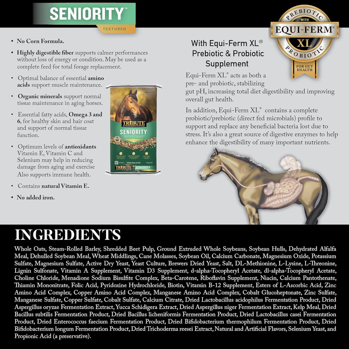 Tribute Maturity Textured for Horse, 50 Lb