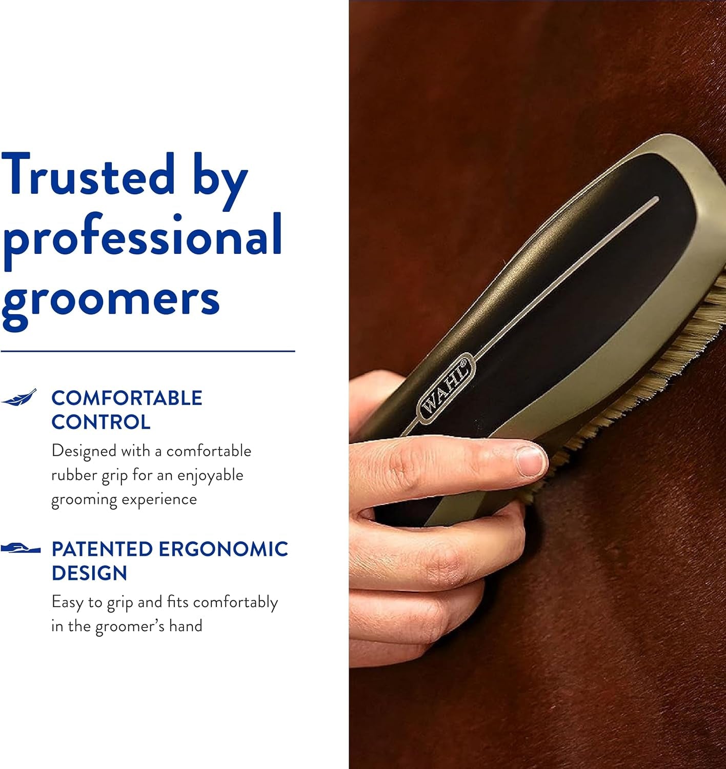 Professional Animal Equine Soft Body Horse Brush - Black