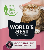 Good Habits Cat Attract Litter | Natural Plant-Based Attractant | Multicat Flushable Corn Litter | Unscented Odor Control | Low Tracking & Lightweight | Made in USA 32Lb Bag