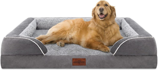 Waterproof Orthopedic Foam Dog Beds for Extra Large Dogs Durable Dog Sofa the Pet Bed Washable Removable Cover with Zipper and Non-Slip Bottom Bolster