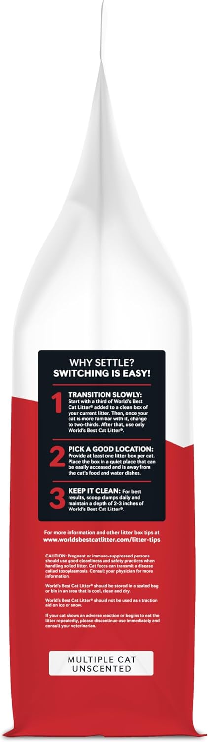 Multiple Cat Unscented, 32-Pounds - Natural Ingredients, Quick Clumping, Flushable, 99% Dust Free & Made in USA - Long-Lasting Odor Control & Easy Scooping