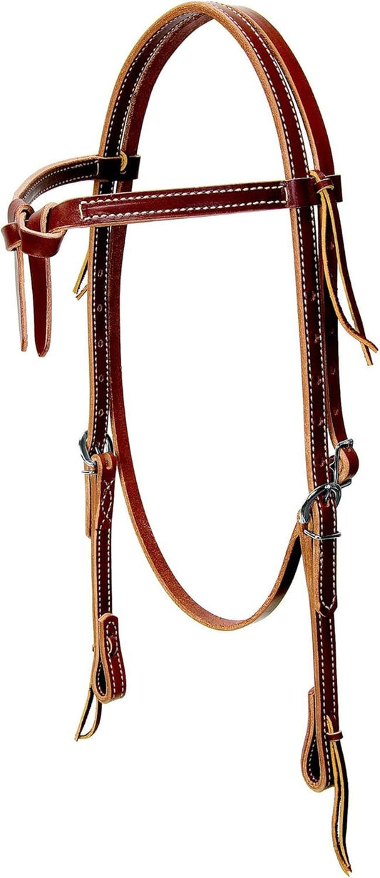 Deluxe Latigo Leather Browband Headstall, Brown