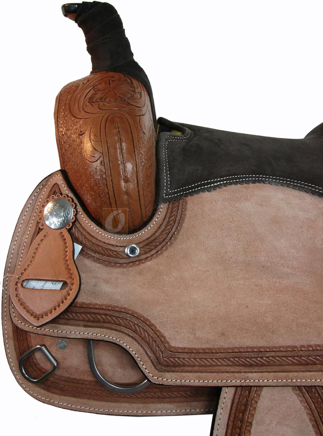 15 16 17 Deep Seat Western Saddle Floral Tooled Horse Trail Pleasure Package FQHB