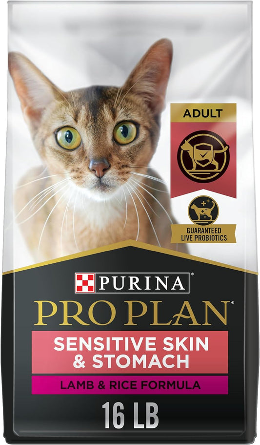 Sensitive Skin and Stomach Cat Food, Lamb and Rice Formula - 16 Lb. Bag