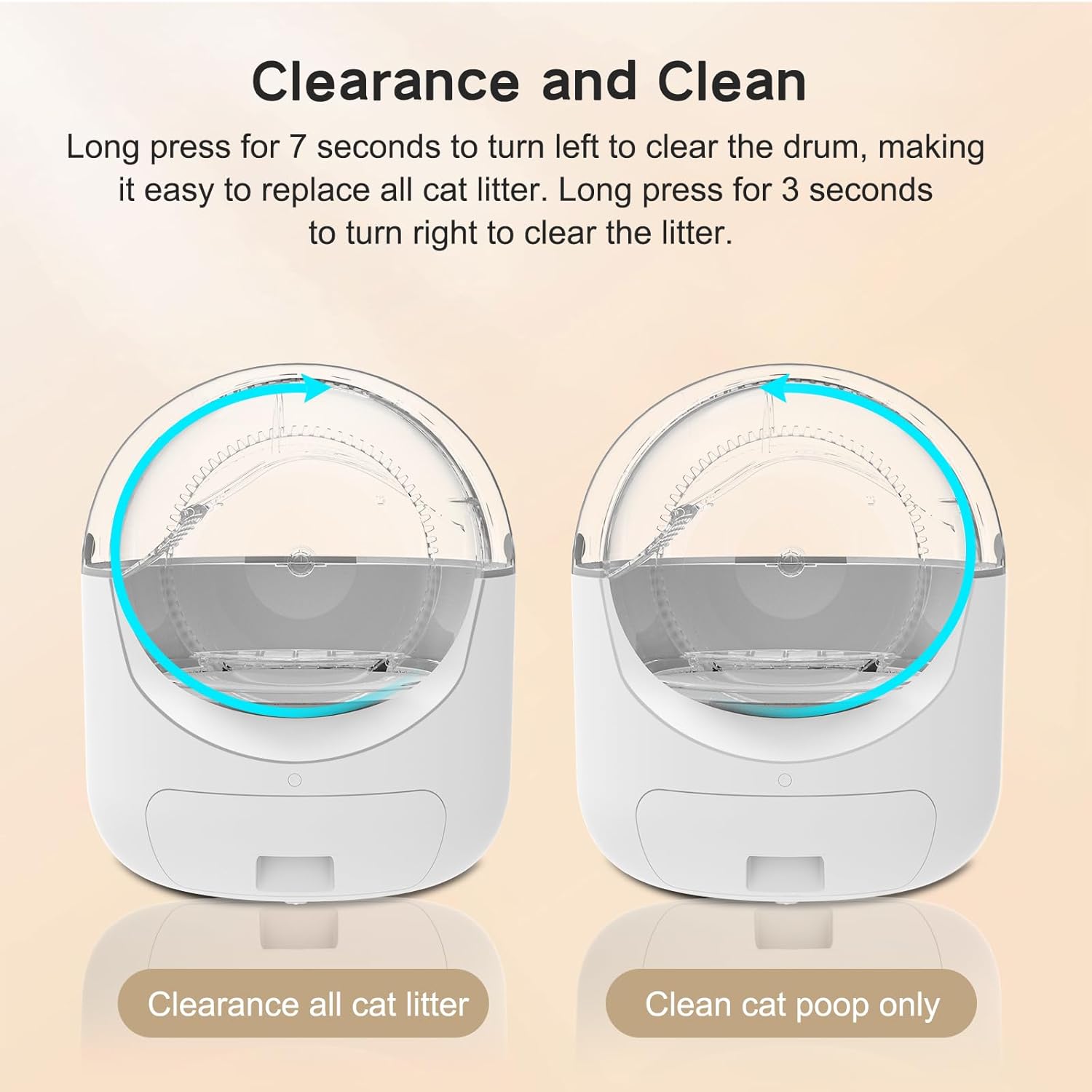 Self Cleaning Cat Litter Box, Automatic Cat Litter Box with APP Control Odor Removal Safety Protection for Multiple Cats, with Garbage Bags
