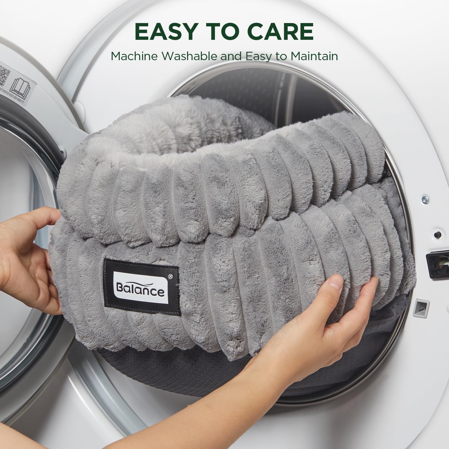 Cat Bed, Washable round Cat Beds for Indoor Cats, Super Soft Plush Faux Fur with Anti-Slip Bottom