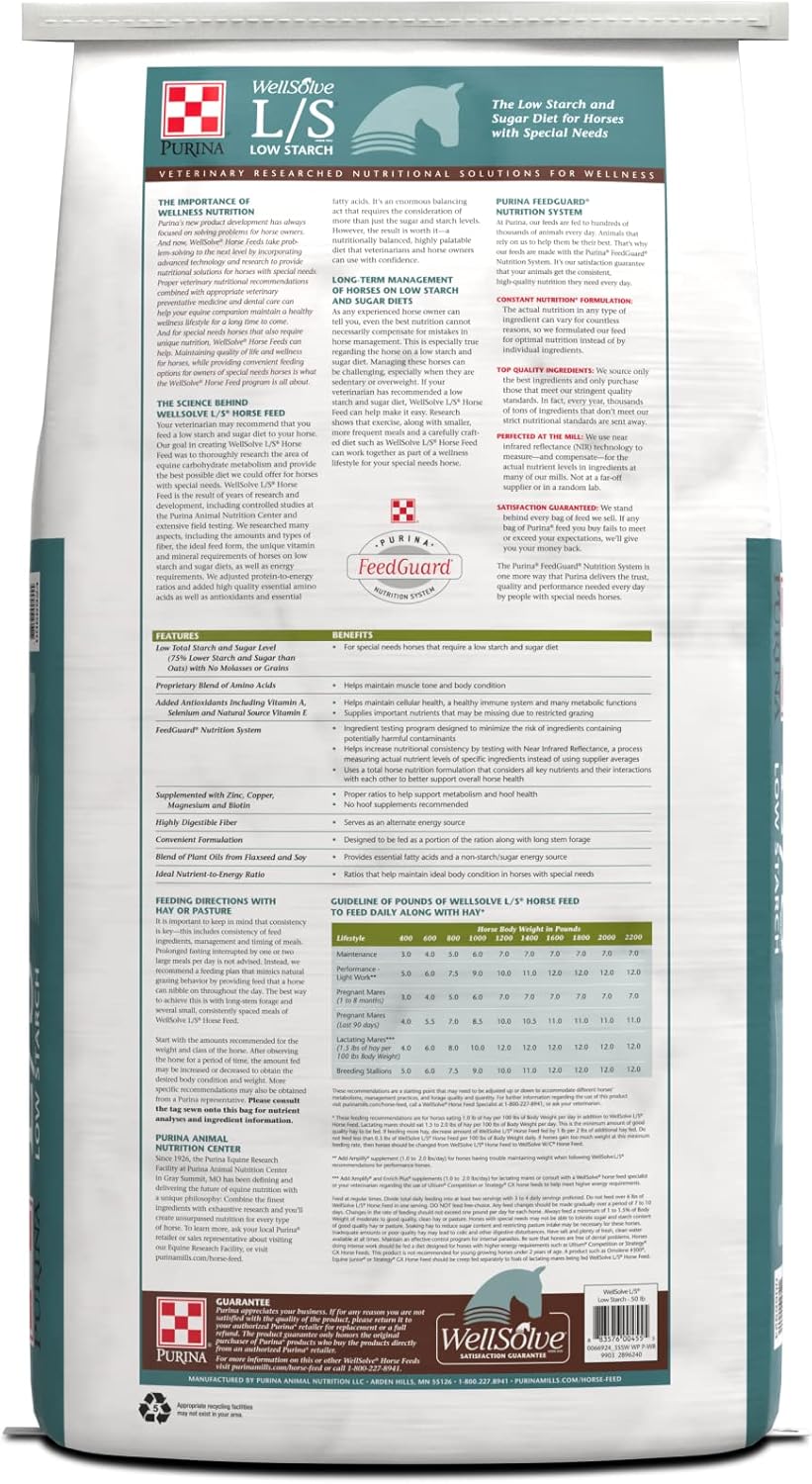 Nuturition Wellsolve Low Starch Pellets 50Lb Bag