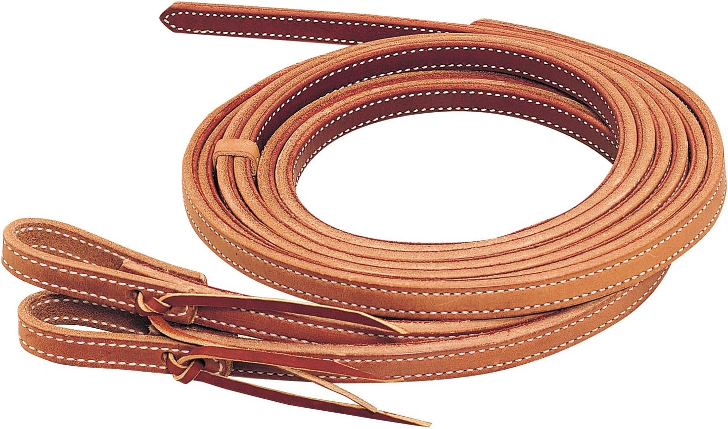 Doubled & Stitched Heavy Harness Split Reins, Russet, 5/8" X 8'