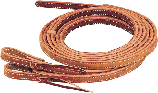 Doubled & Stitched Heavy Harness Split Reins, Russet, 5/8" X 8'
