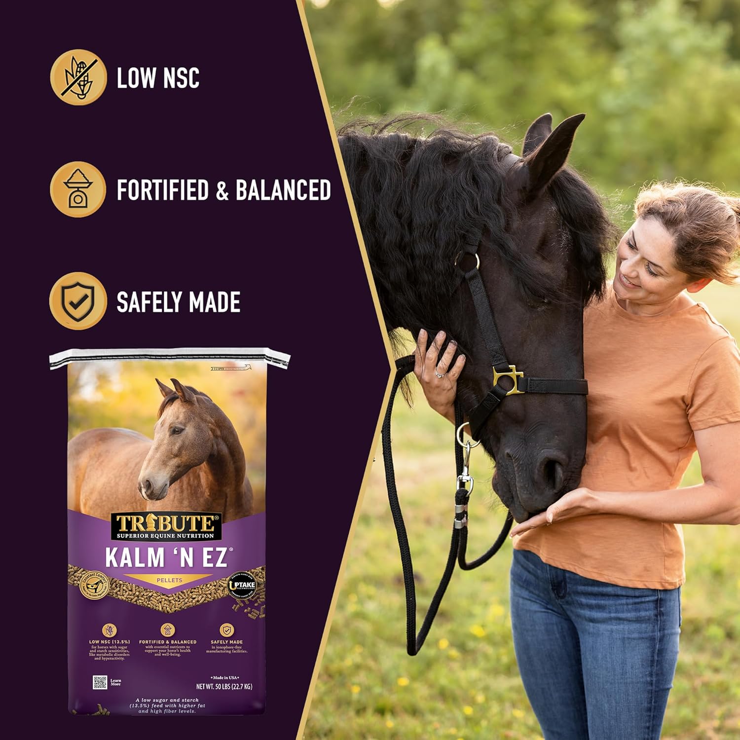 TRIBUTE  Kalm 'N Ez Pellets for Horse, 50 Lb