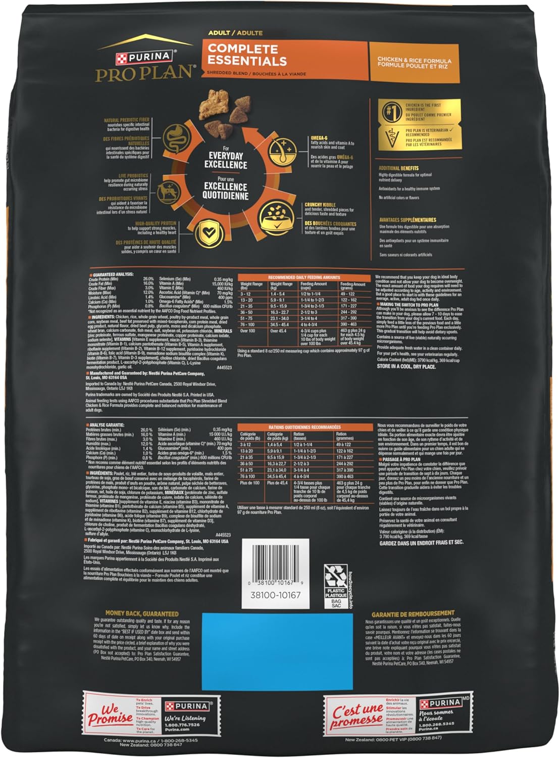 Complete Essentials Shredded Blend Chicken and Rice Dog Food Dry Formula with Probiotics for Dogs - 15 Lb.