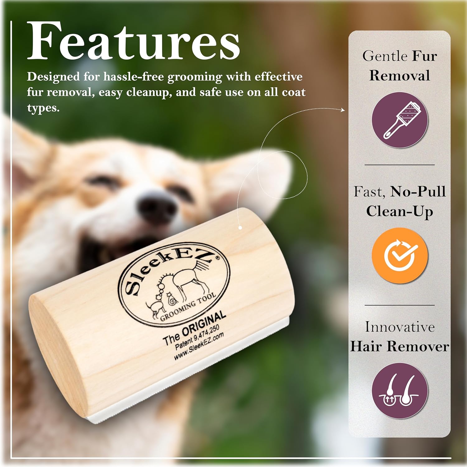 Effortlessly reduce shedding and keep your pet’s coat healthy with our deshedding dog brush.