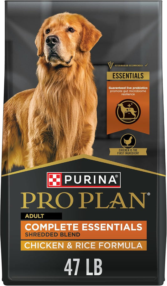 Complete Essentials Shredded Blend Chicken and Rice Dog Food Dry Formula with Probiotics for Dogs - 47 Lb. Bag