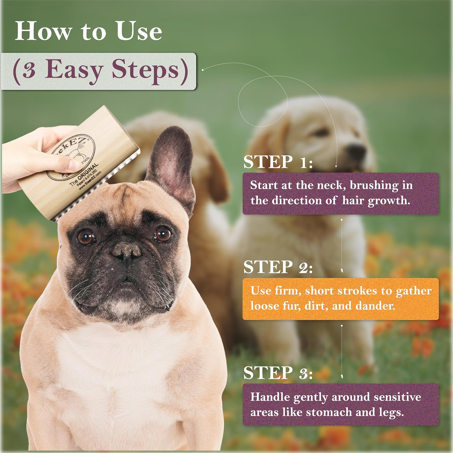 Effortlessly reduce shedding and keep your pet’s coat healthy with our deshedding dog brush.