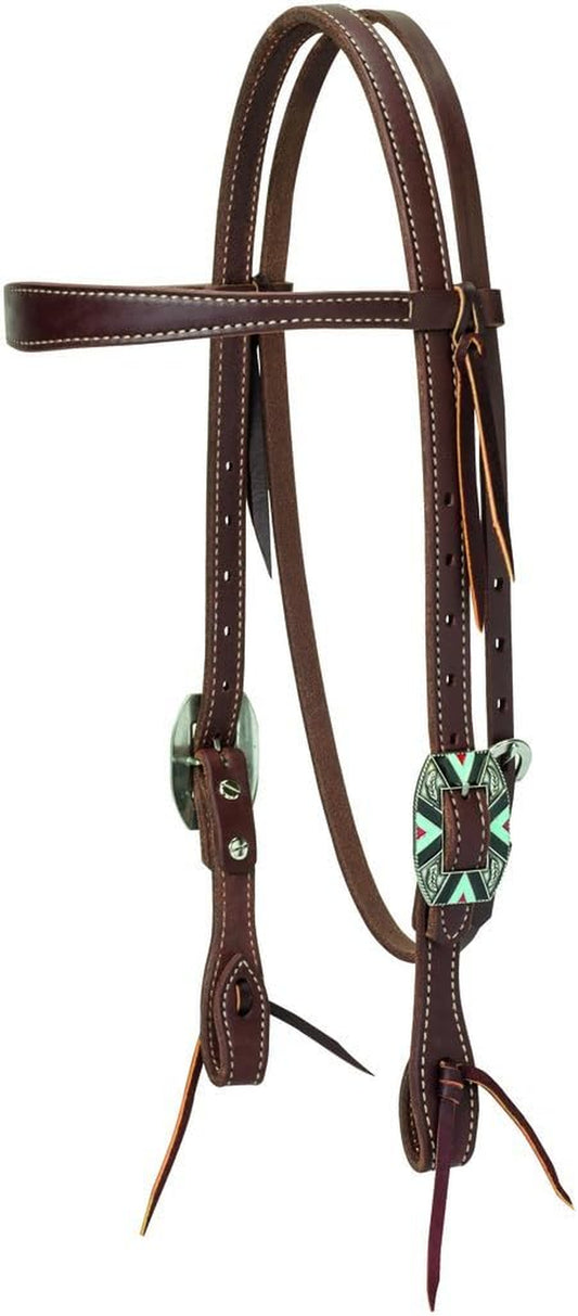 Working Tack Slim Browband Headstall, Rope Edge Hardware, Southwest Rope Edge (10-0586)