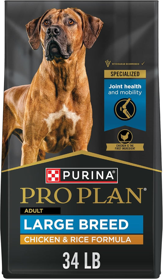 High Protein, Digestive Health Large Breed Dog Food Dry, Chicken and Rice Formula - 34 Lb. Bag