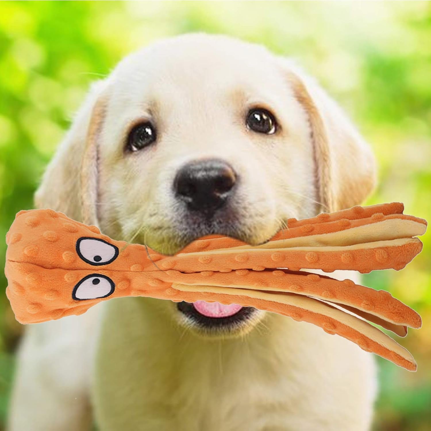 2 Pack 12.6" Octopus Dog Squeaky Toys No Stuffing Crinkle Plush Dog Toys for Puppy Durable Dog Chew Toys for Small to Medium Dogs Greenorange