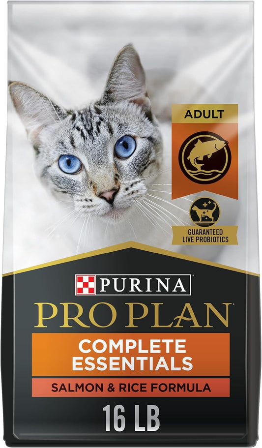 High Protein Cat Food with Probiotics for Cats, Salmon and Rice Formula - 16 Lb. Bag
