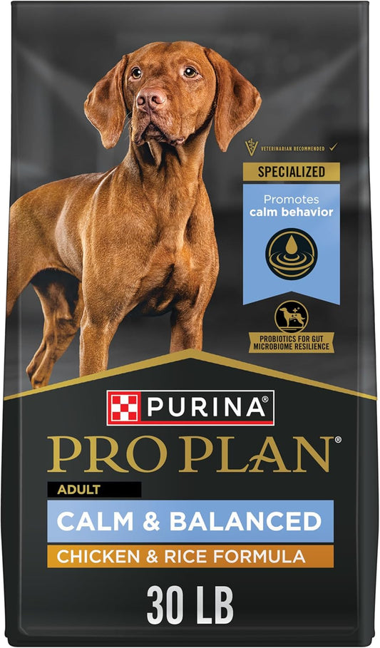 Calm & Balanced Dry Dog Food, Adult Dog Calming DHA Chicken & Rice Formula - 30 Lb. Bag